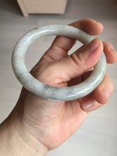 Load image into Gallery viewer, 57.4mm Certified Type A 100% Natural light green purple with flying yellow dandelion round cut Jadeite Jade bangle BQ52-8186