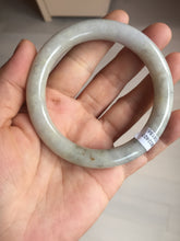 Load image into Gallery viewer, 57.4mm Certified Type A 100% Natural light green purple with flying yellow dandelion round cut Jadeite Jade bangle BQ52-8186