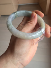 Load image into Gallery viewer, 55.7mm Certified Type A 100% Natural watery light purple/green/white Jadeite Jade bangle F99-3522