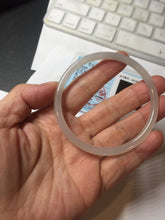 Load image into Gallery viewer, 57.8mm Certified 100% Natural icy white/gray/pale pink(淡藕粉) slim round cut nephrite jade bangle HN42-9074