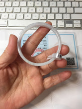 Load image into Gallery viewer, 48.5mm certified 100% natural type A light green orange purple white thin square style jadeite bangle PH256-0967