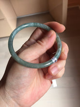 Load image into Gallery viewer, 56mm Type A 100% Natural Light Green/Gray/Black/Brown “Reed Flowers & Snow” Guatemala Slim Round Cut Jadeite Bangle PJ128-1410