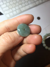 Load image into Gallery viewer, 18mm Type A 100% Natural light green blue Jadeite Safety Guardian Button donuts pendant PF23