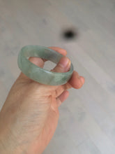 Load image into Gallery viewer, 49.5mm Certified Type A 100% Natural icy watery light green/gray/black thin Jadeite Jade bangle AY79-3208