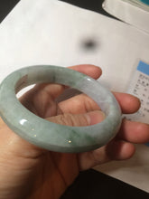 Load image into Gallery viewer, 57.5mm certified 100% natural type A light green/purple chubby jadeite jade bangle BF29-4028