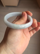 Load image into Gallery viewer, 53.5mm Certified Type A 100% Natural light green white oval Jadeite bangle AU2-3837