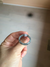 Load image into Gallery viewer, 100% natural type A green/black (青花乌鸡芝麻糊) jadeite jade band ring AE57