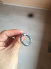 Load image into Gallery viewer, 100% natural type A green/black (青花乌鸡芝麻糊) jadeite jade band ring AE57