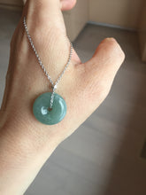 Load image into Gallery viewer, 18mm Type A 100% Natural light green blue Jadeite Safety Guardian Button donuts pendant PF23