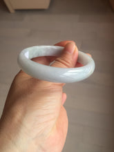Load image into Gallery viewer, 53.5mm Certified Type A 100% Natural light green white oval Jadeite bangle AU2-3837