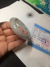 Load image into Gallery viewer, 51.5mm certified 100% natural Type A light green/white oval jadeite jade bangle AZ124-2782