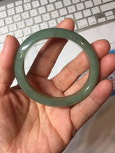 Load image into Gallery viewer, 52.5mm Certified Type A 100% Natural Oily Dark Green Gray Black(油青) Oval Jadeite Jade Bangle PH257-7126