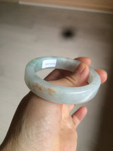 Load image into Gallery viewer, 49mm certified 100% natural Type A light green/white/red square oval jadeite jade bangle AR90-5208