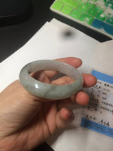 Load image into Gallery viewer, 51.5mm certified 100% natural Type A light green/white oval jadeite jade bangle AZ124-2782