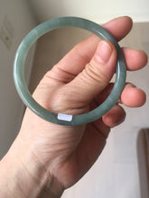 Load image into Gallery viewer, 59mm Certified Type A 100% Natural light green/blue/brown slim round cut Guatemala Jadeite bangle BS56-4639