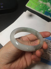 Load image into Gallery viewer, 51.5mm certified 100% natural Type A light green/white oval jadeite jade bangle AZ124-2782