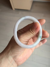 Load image into Gallery viewer, 52mm certified type A100% Natural green purple oval Jadeite Jade bangle BM34-0270
