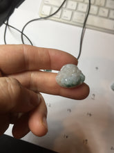 Load image into Gallery viewer, 100% Natural type A icy watery light purple green white small happy Buddha jadeite pendant PF24