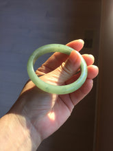 Load image into Gallery viewer, 52.5mm Certified Type A 100% Natural Oily Dark Green Gray Black(油青) Oval Jadeite Jade Bangle PH257-7126