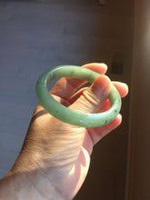 Load image into Gallery viewer, 52.5mm Certified Type A 100% Natural Oily Dark Green Gray Black(油青) Oval Jadeite Jade Bangle PH257-7126