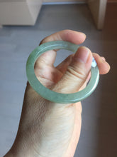 Load image into Gallery viewer, 47mm certified 100% natural type A icy watery oily dark green/gray(老油青) square style jadeite bangle PD27-5818