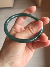 Load image into Gallery viewer, 60.6mm Certified Type A 100% Natural dark green blue gray black slim round cut Guatemala Jadeite bangle PC187-0783