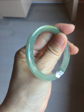 Load image into Gallery viewer, 47mm certified 100% natural type A icy watery oily dark green/gray(老油青) square style jadeite bangle PD27-5818