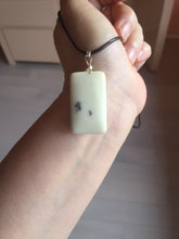 Load image into Gallery viewer, 100% natural light yellow/brown soap shape square nephrite jade safe and sound pendant group HT37