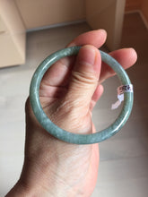 Load image into Gallery viewer, 56.6mm Type A 100% Natural Light Green/Gray/Black/Brown “Reed Flowers & Snow” Guatemala Slim Round Cut Jadeite Bangle PJ130-1426