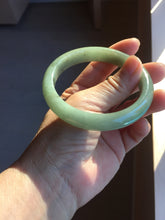 Load image into Gallery viewer, 58.4mm Certified Type A 100% Natural Oily Dark Green Gray Black(油青) Jadeite Jade Bangle PH259-7141