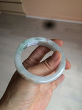 Load image into Gallery viewer, 49mm certified 100% natural Type A light green/white/red square oval jadeite jade bangle AR90-5208