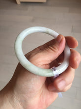 Load image into Gallery viewer, 56mm Certified Type A 100% Natural light green purple(春带彩) round cut jadeite Jade bangle AA81-4938
