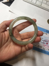 Load image into Gallery viewer, 54.5mm Certified type A 100% Natural light green dark green floating seaweed round cut Jadeite bangle PC137-6611