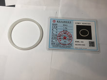 Load image into Gallery viewer, 52.1mm Certified 100% Natural icy white/gray slim round cut nephrite jade bangle HN44-9225
