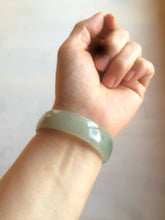 Load image into Gallery viewer, 49.5mm Certified Type A 100% Natural icy watery light green/gray/black thin Jadeite Jade bangle AY79-3208