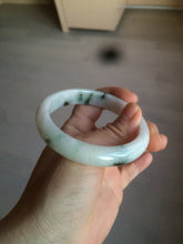 Load image into Gallery viewer, 56.5mm certified type A 100% Natural dark green/white jadeite jade bangle BG75-1837