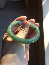 Load image into Gallery viewer, 52.4mm Certified Type A 100% Natural Oily Dark Green Gray Black(油青) Oval Jadeite Jade Bangle PH260-7132