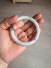 Load image into Gallery viewer, 56mm Certified Type A 100% Natural light green purple(春带彩) round cut jadeite Jade bangle AA81-4938
