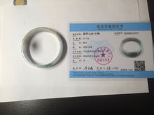 Load image into Gallery viewer, 52.5mm Certified type A 100% Natural sunny green/purple/white square Jadeite Jade bangle AX44-4717