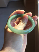 Load image into Gallery viewer, 52.4mm Certified Type A 100% Natural Oily Dark Green Gray Black(油青) Oval Jadeite Jade Bangle PH260-7132