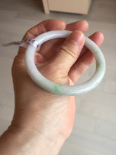Load image into Gallery viewer, 56mm Certified Type A 100% Natural light green purple(春带彩) round cut jadeite Jade bangle AA81-4938