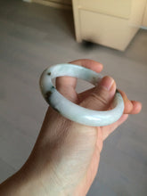Load image into Gallery viewer, 56.5mm certified type A 100% Natural dark green/white jadeite jade bangle BG75-1837