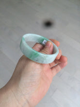 Load image into Gallery viewer, 52.5mm Certified type A 100% Natural sunny green/purple/white square Jadeite Jade bangle AX45-4714