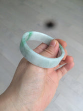 Load image into Gallery viewer, 52.5mm Certified type A 100% Natural sunny green/purple/white square Jadeite Jade bangle AX45-4714