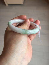 Load image into Gallery viewer, 54.3mm Certified Type A 100% Natural light green purple(春带彩) round cut jadeite Jade bangle AA82-4936