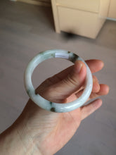 Load image into Gallery viewer, 56.5mm certified type A 100% Natural dark green/white jadeite jade bangle BG75-1837