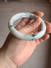 Load image into Gallery viewer, 57.5mm Certified 100% natural Type A green/white jadeite jade bangle BM32-9745