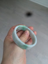 Load image into Gallery viewer, 52.5mm Certified type A 100% Natural sunny green/purple/white square Jadeite Jade bangle AX45-4714