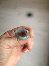 Load image into Gallery viewer, 100% natural type A green/black (青花乌鸡芝麻糊) jadeite jade band ring AE57