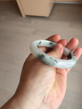 Load image into Gallery viewer, 53.8mm certified Type A 100% Natural light green/white jadeite jade bangle BK100-2343